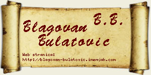 Blagovan Bulatović vizit kartica